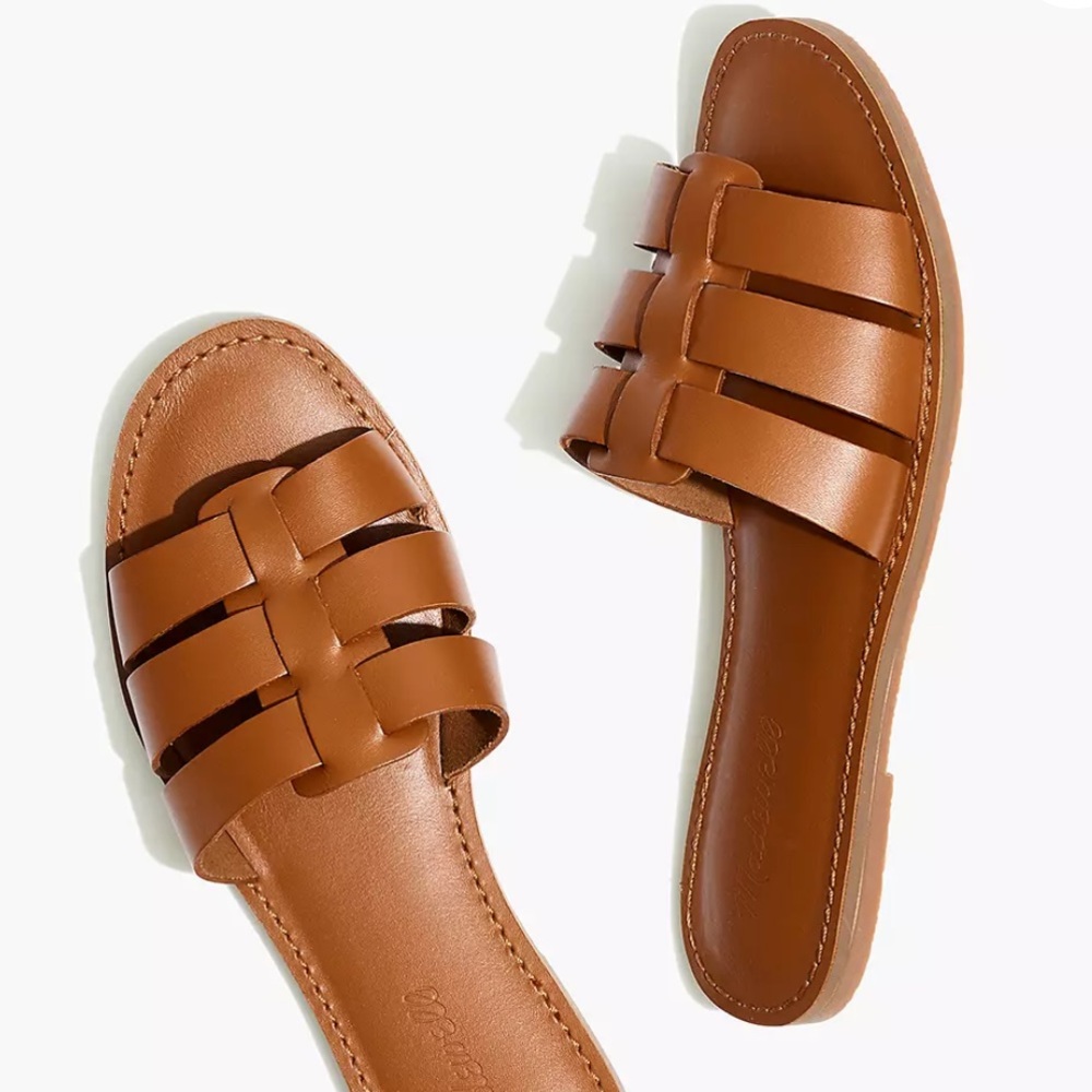 Madewell The Boardwalk Fisherman Slide Sandal in Leather